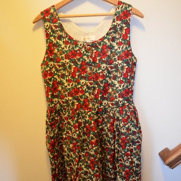 The Christmas Rose S Sleeveless Modest Dress - Picture 1 of 7